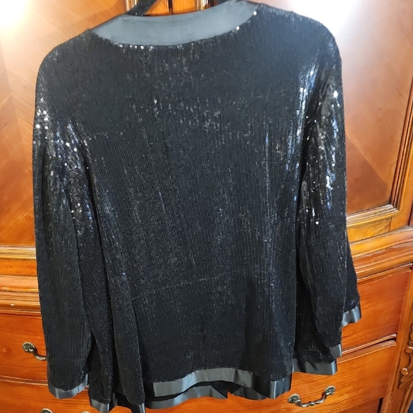 Black Sequin Blazer by Timeless Naeem Khan - Picture 6 of 6